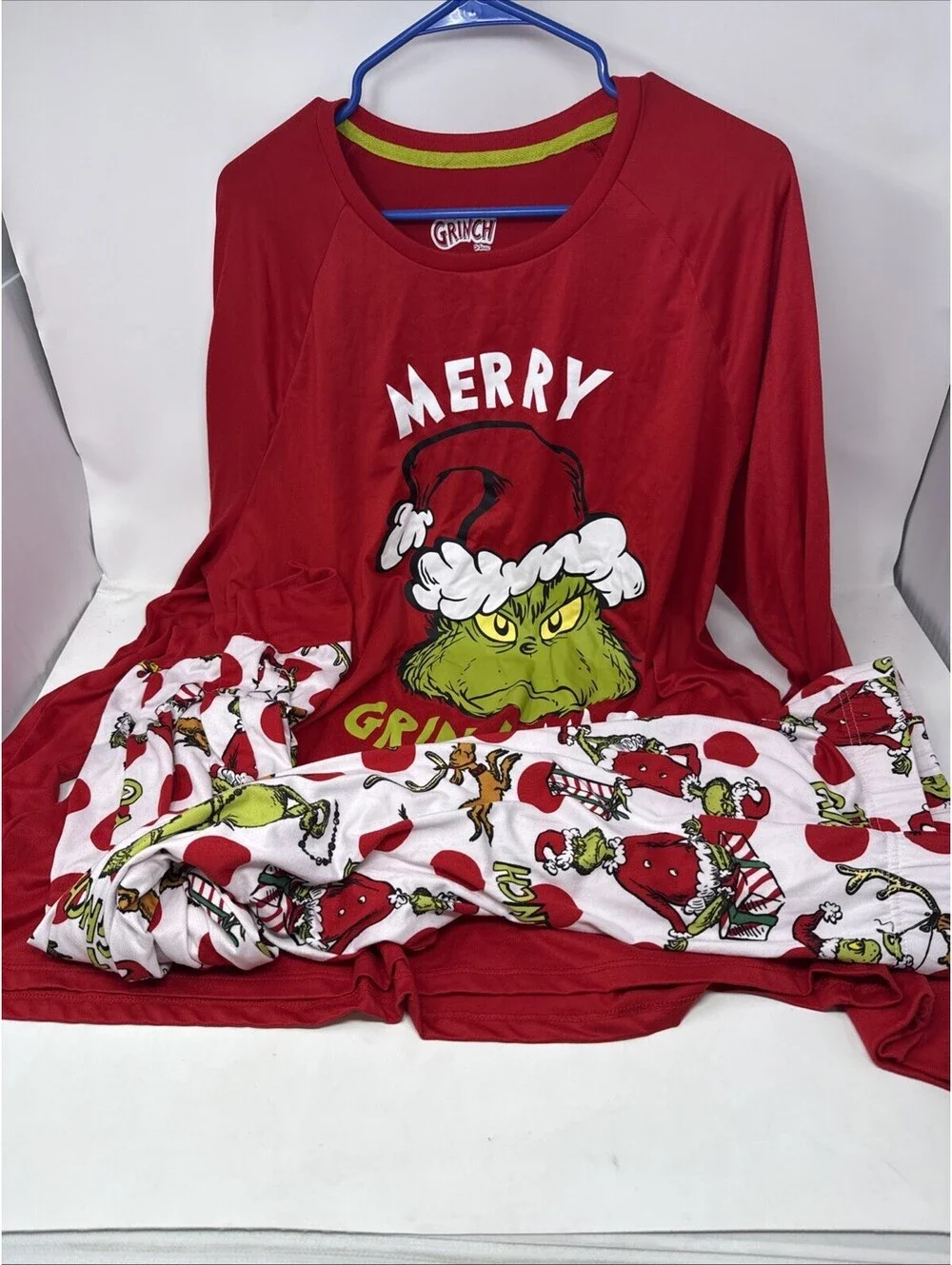 Men's / Women's Grinch 2 Piece Pajama Set, 2XL (50-52), Merry Grinchmas